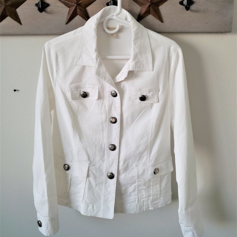 White APPLESEEDS Cargo Canvas Jacket Size Womens Medium